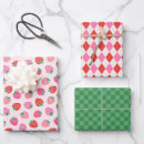Search for strawberries wrapping paper Green