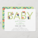 Search for lime green baby shower invitations Animal
