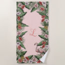 Search for pink flamingo beach towels Hawaiian