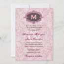 Search for monogram damask pink invitations Vintage