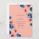 Search for navy blue and coral wedding invitations Summer