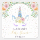 Search for rainbow unicorn stickers Unicorn baby shower