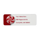 Search for red white stripes return address labels Peppermint