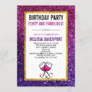 Search for forty and fabulous 40th birthday invitations Purple