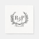 Search for monogrammed beverage napkins Black and white