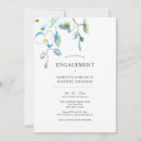 Search for watercolor floral engagement party invitations Blue