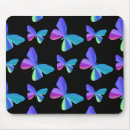 Search for butterfly on black mousepads Blue