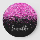 Search for pink glitter clocks Chic