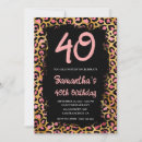 Search for animal 40th birthday invitations Girly