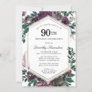 Search for purple 90th birthday invitations Watercolor