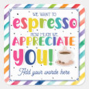 Search for coffee pun stickers Espresso
