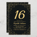 Search for black and gold sweet 16 invitations Modern