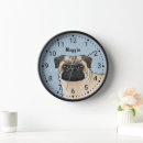 Search for dog breed clocks Pug