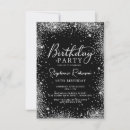 Search for black and silver birthday invitations Stylish
