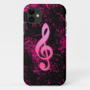 Search for musical symbols iphone cases Black
