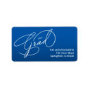 Search for blue graduation return address labels Celebration