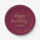 Search for burgundy and gold plates Birthday