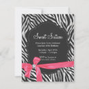 Search for zebra print birthday invitations Silver