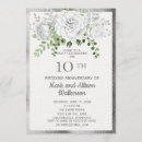 Search for 10th wedding anniversary invitations White