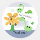 Search for dinosaur birthday thank you stickers Blue