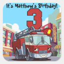 Search for trucks third birthday stickers Firefighter