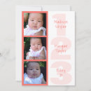 Search for triplet birth announcement cards Photo collage