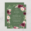 Search for burgundy and green wedding invitations Chic