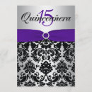 Search for purple silver quinceanera invitations 15th