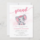 Search for little peanut on the way invitations Baby elephant