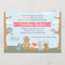 Search for animal baby girl shower invitations Woodland animals