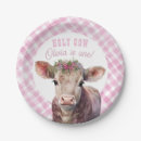 Search for pink plaid plates First birthday