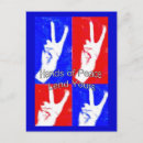 Search for peace hand postcards Red