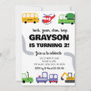 Search for transportation birthday invitations Boy