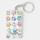 Search for paws rectangular key rings Animal