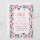 Search for flower 1st birthday invitations Modern