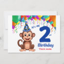 Search for monkey 2nd birthday invitations Second