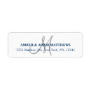 Search for navy blue monogram return address labels Grey