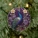 Search for peacock christmas tree decorations Purple