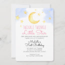 Search for moon and stars birthday invitations Little star