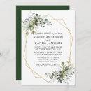 Search for gold geometric frame wedding invitations Eucalyptus leaves
