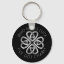 Search for 4 leaf clover round key rings Luck