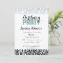 Search for zebra party invitations Blue