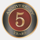 Search for 5th anniversary stickers Gold