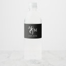 Search for black and white small wedding water bottle labels Initials
