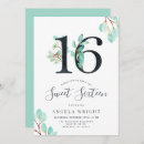Search for mint green sweet 16 invitations Teal