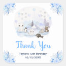 Search for winter wonderland birthday stickers Thank you