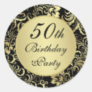 Search for black gold 50th birthday stickers Golden