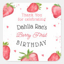 Search for strawberry birthday stickers Berry first birthday