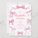 Search for girls birthday invitations Pink bow birthday
