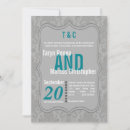 Search for teal and grey wedding invitations Modern